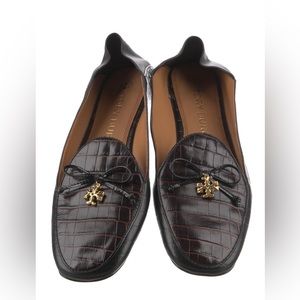Tory Burch Animal Print Bow accent Loafers